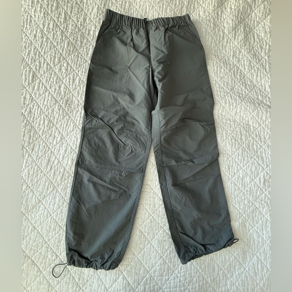 OAK + FORT Pants - NWOT- OAK + FORT Gray Windbreaker Pants